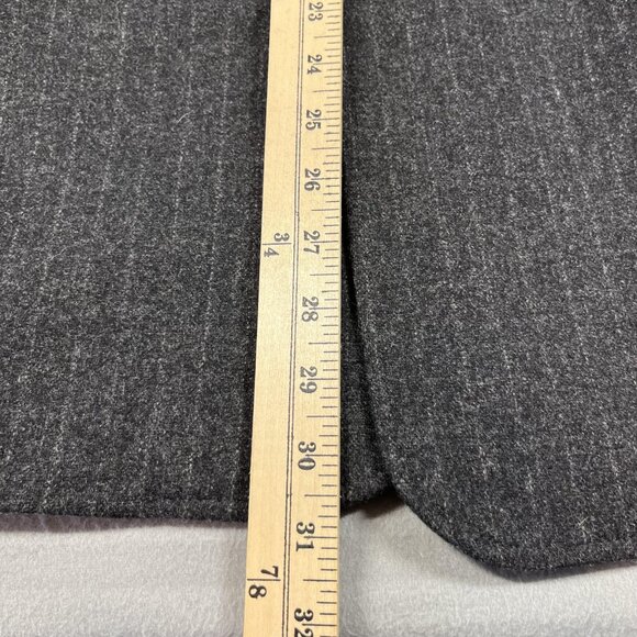 America Blazer Mens S Gray Pinstripe Wool Blend 3 Button Zip Insert Sport Coat - Picture 11 of 11